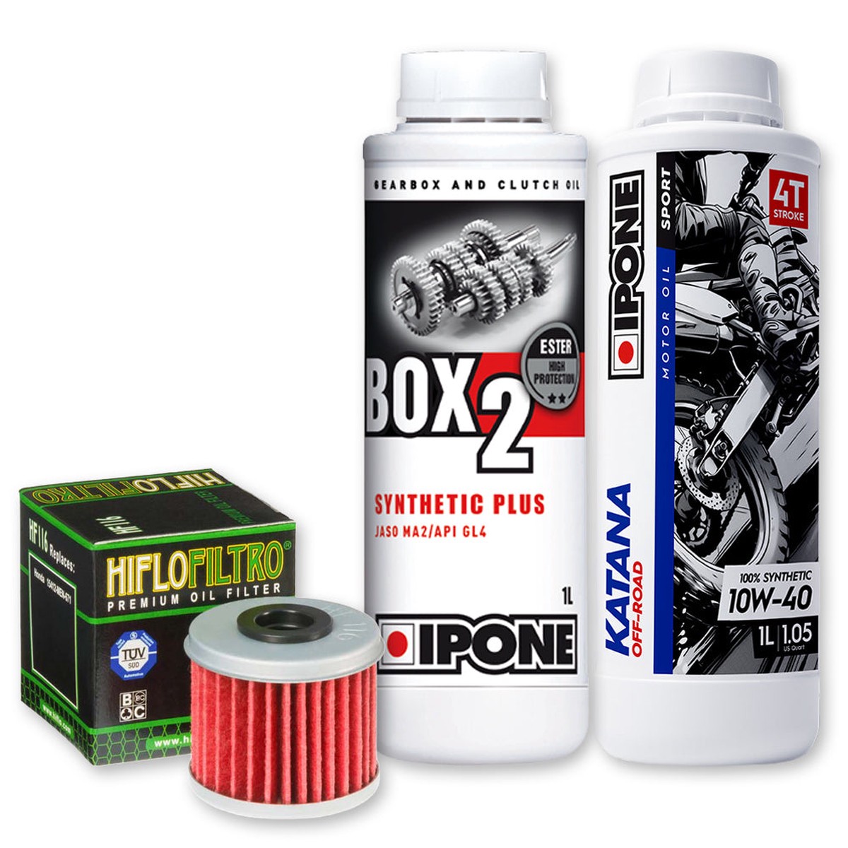 Honda Oil Change Kit (HIFLO HF116 / IPONE 801104 / IPONE 800189) (HONDAOIL)