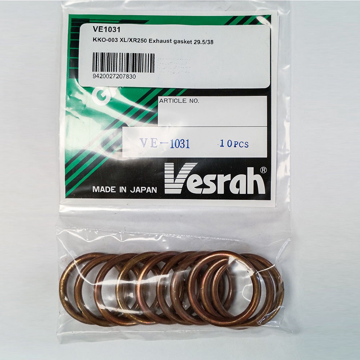 29.5/38 (OEM: KKO-003- KZ1-670) Exhaust Gaskets x10 Vesrah (VE1031)