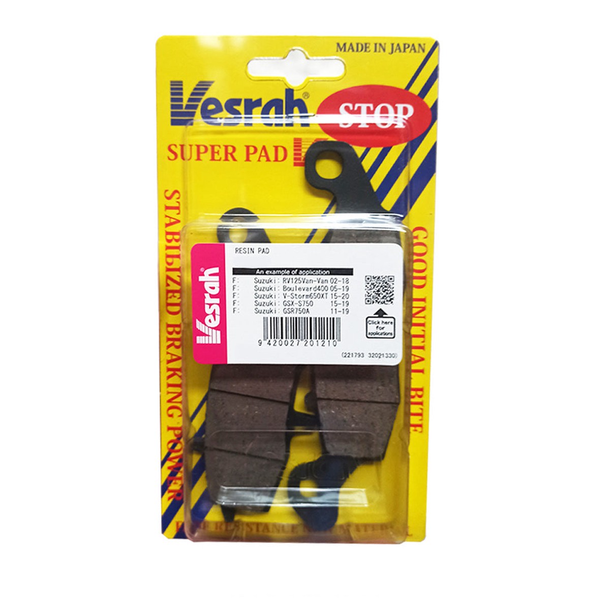 SD182 Ceramic Organic Brake Pads Vesrah. Alt: VD182JL rear