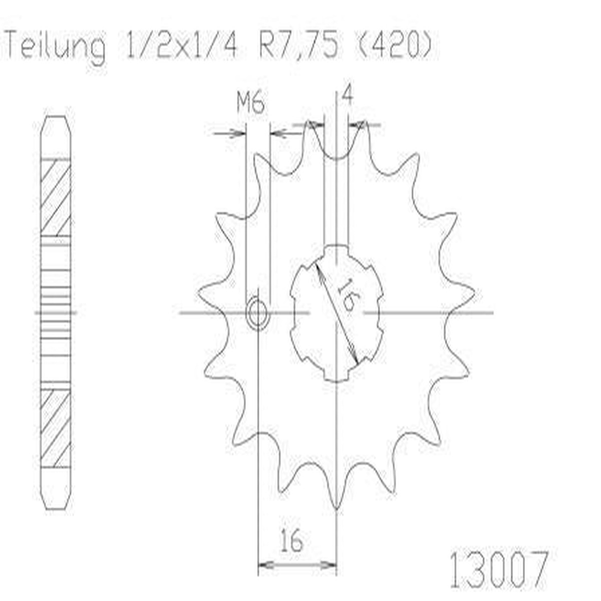 SPROCKET FRONT MOTO MASTER STEEL 14T KAWASAKI KX PW TTR SUZUKI RM RMX DR DRZ YAMAHA PW TTR