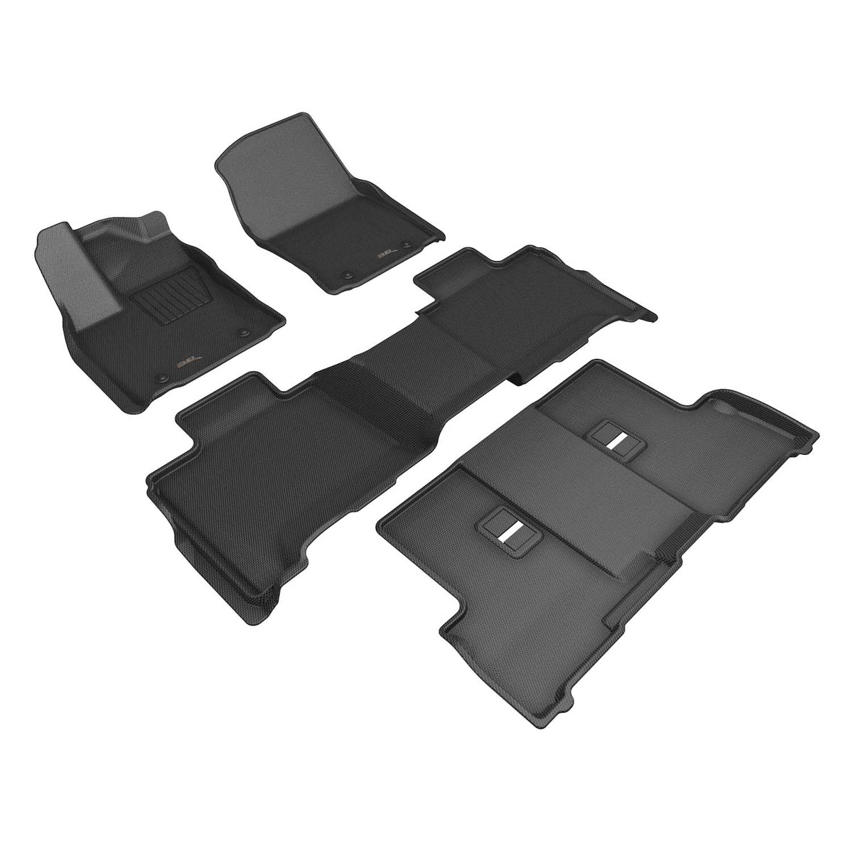 3D Maxpider 2023-2026 Toyota Sequoia Custom Fit Floor Liner Mat Kagu 1st 2nd 3rd Row Carbon Fiber Embossed Pattern Black L1TY30301509