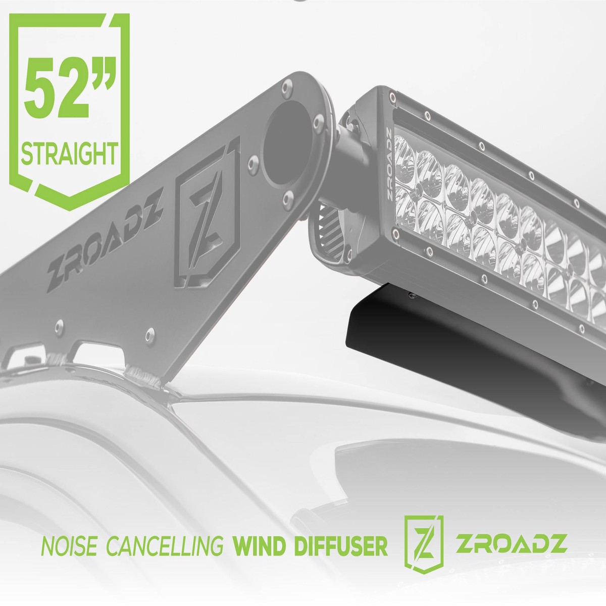 ZROADZ 2009-2019 Ford F-150 1999-2019 F-250 F-350 F-450 F-550 Super Duty Noise Cancelling Wind Diffuser for (1) 52 Inch Straight LED Light Bar Z330052S