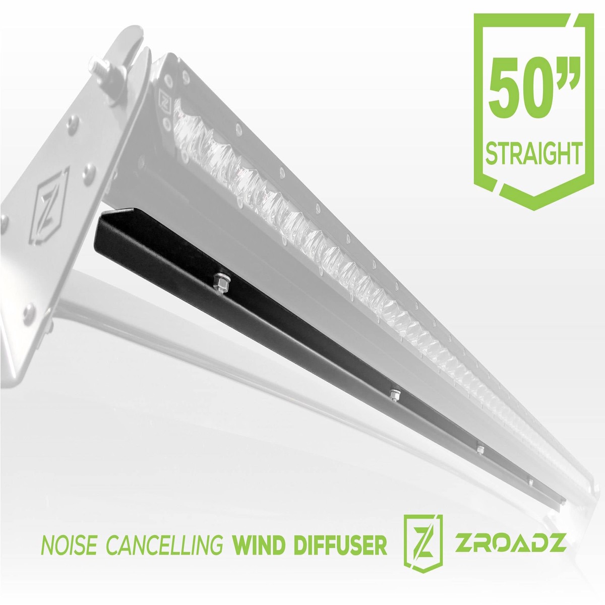 ZROADZ 2019-2025 Jeep Gladiator 2018-2025 Wrangler JL JLU 2007-2018 Wrangler JK JKU Noise Cancelling Wind Diffuser for 50 Inch Straight Single Row LED Light Bar Z330051S